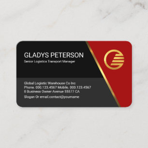 Carte De Visite Propriétaire de l'entreprise Red Trapezium Grey La