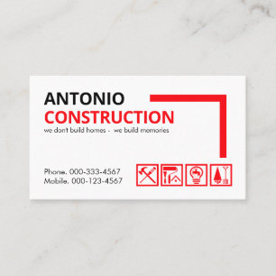 Carte De Visite Propriétaire de l'équipe de construction créative
