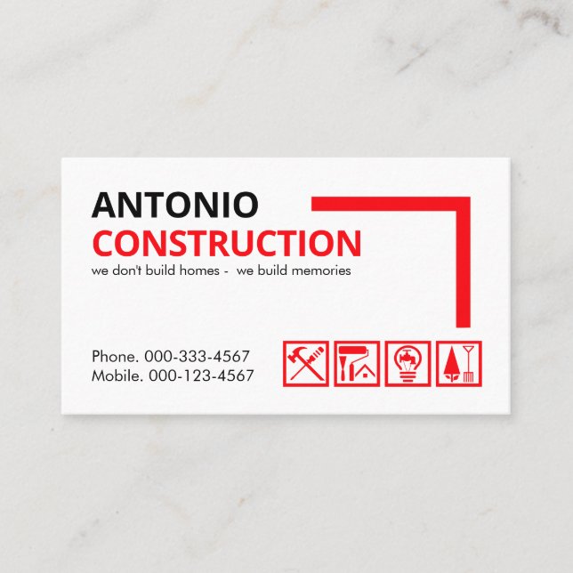Carte De Visite Propriétaire de l'équipe de construction créative (Devant)