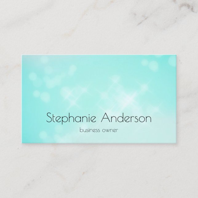 Carte De Visite Propriétaire d'entreprise Aqua Bokeh (Devant)