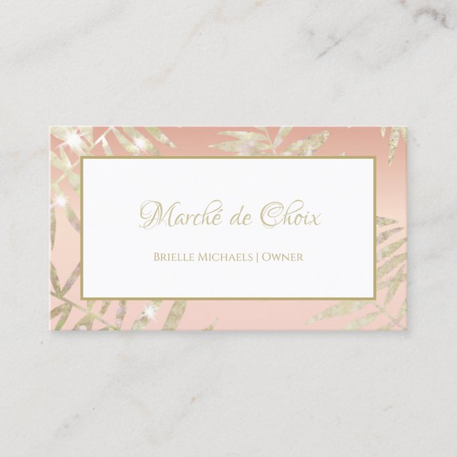 Carte De Visite Propriétaire du Salon Blush Palm (Devant)