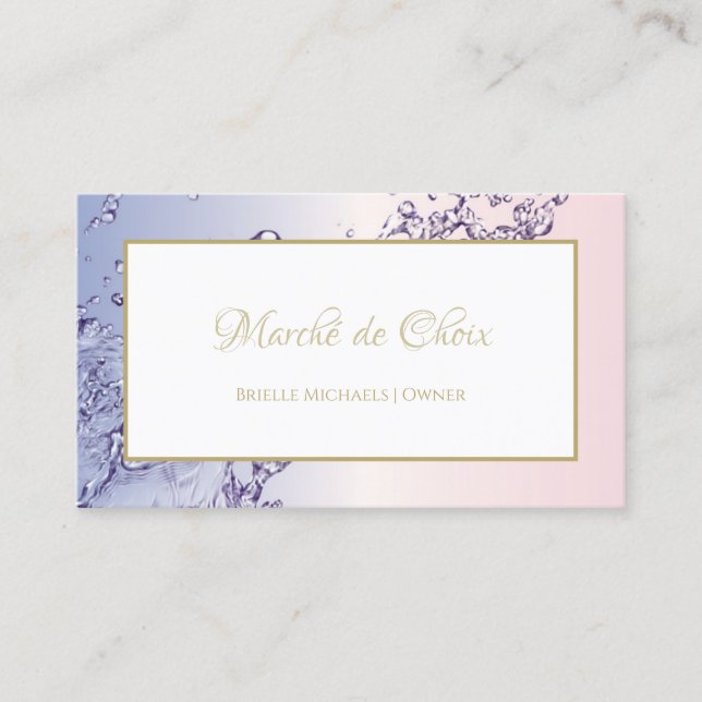 Carte De Visite Propriétaire du Salon Blush Water (Devant)