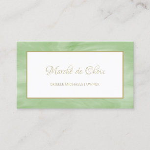 Carte De Visite Propriétaire d'un salon de couleur verte sauge