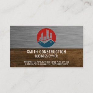 Carte De Visite Propriété immobilière   Métal Bois   Construction