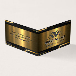 Carte De Visite Propriétés immobilières   Noir or