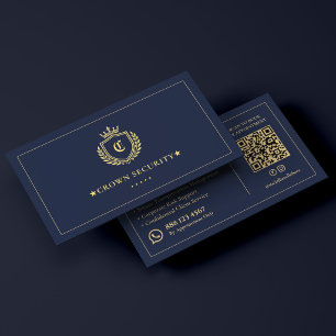 Carte De Visite Protection de cybersécurité de luxe bleu marine fo