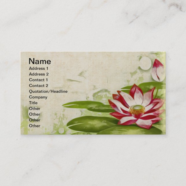 Carte De Visite Protection de lis florale (Devant)