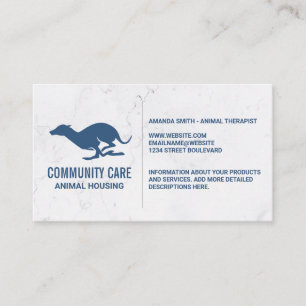 Carte De Visite Protection des animaux   Logo de course de chien