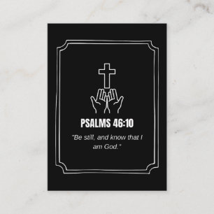 Carte De Visite Psaume 46:10 KJV verset biblique écriture minimali