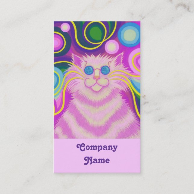 Carte De Visite Psy-cat-delic Portrait rose (Devant)