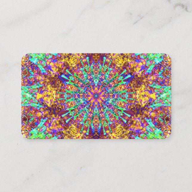 Carte De Visite Psychedelic Mandala Trippy Hippie Color Splash (Devant)