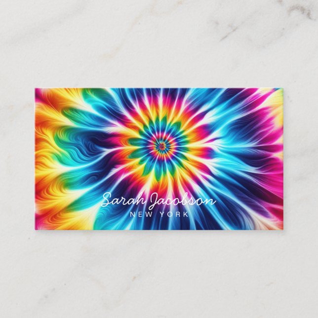 Carte De Visite Psychedelic Rainbow Retro TIe-Dye (Devant)