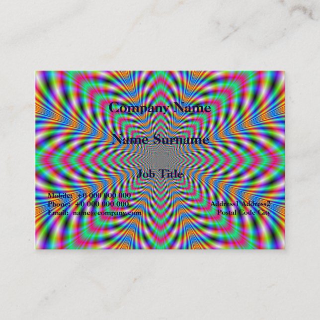 Carte de visite psychédélique étoile (Devant)