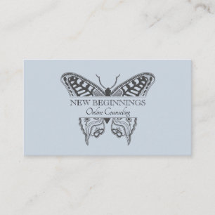 Carte De Visite Psychiatre Conseiller Thérapeute Papillon Bleu