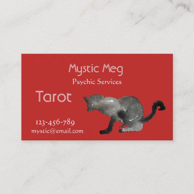 Carte De Visite Psychique, tarot, fortune teller services de nouve (Devant)