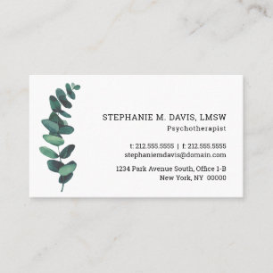 Carte de visite psycho-thérapeute moderne Eucalyp
