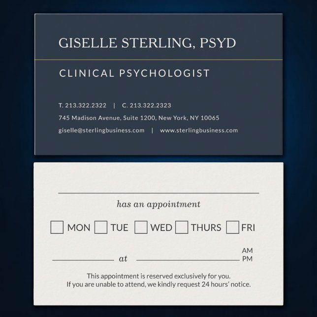 Carte De Visite Psychologist Office Appointment Reminder (Créateur téléchargé)