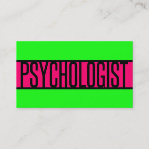 Carte De Visite Psychologue Neon Green et Hot Pink