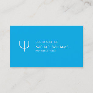 Carte De Visite Psychologue - Professionnel élégant symbole bleu