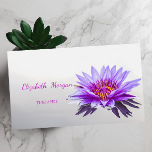 Carte De Visite Psychologue Thérapeute Zen, Fleur de Lotus Pourpre