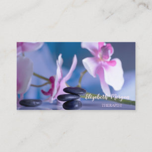 Carte De Visite Psychologue Thérapeute Zen,Pierres, Orchidée