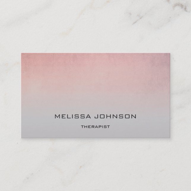 Carte De Visite Psychologue Thérapeutique Couch Ombre Rose Gold Gr (Devant)