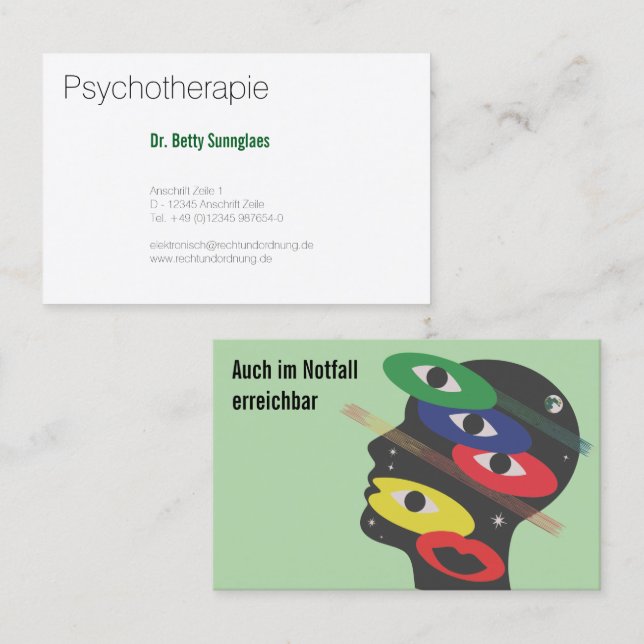 Carte De Visite psychologues féminines (Devant / Derrière)
