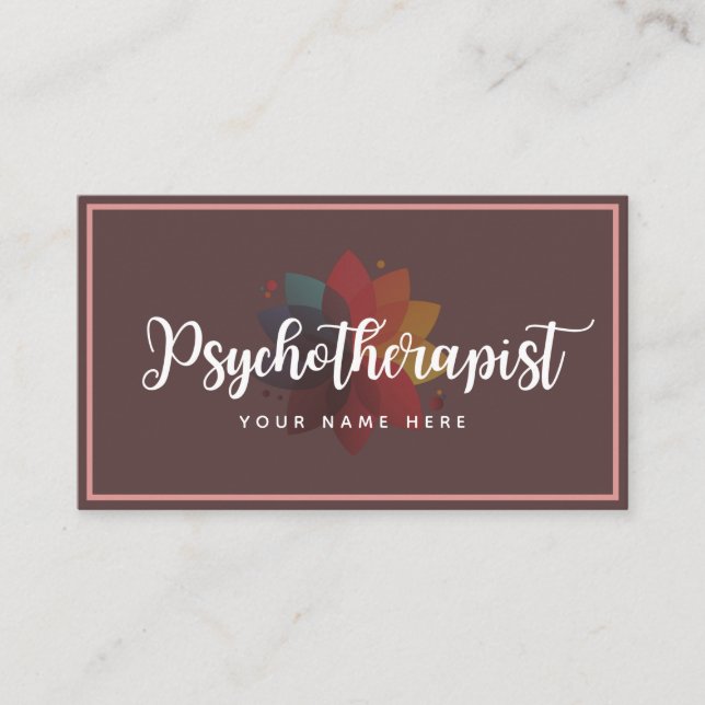Carte De Visite Psychothérapeute Abstraite Fleur géométrique Moder (Devant)