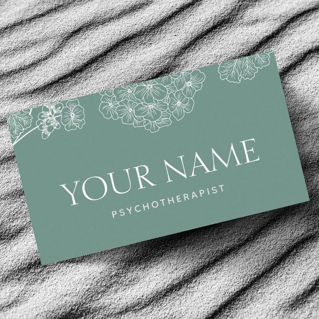 Carte De Visite Psychothérapeute Conseiller de famille tiré floral (Créateur téléchargé)