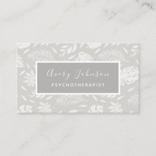 Carte De Visite Psychothérapeute Motif de la feuille botanique Con