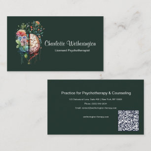 Carte De Visite Psychothérapeute Psychologue Fleur Élégante du Cer