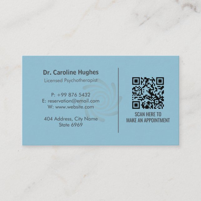 Carte De Visite Psychotherapists Therapy Business | Spiral Blue (Devant)