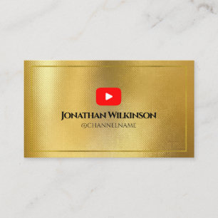 Carte De Visite Publicité de la chaîne YOUTUBE QR Code OR