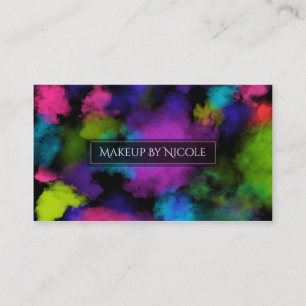 Carte De Visite Puffs of Color Maquilleuse Salon de Beauté Noir
