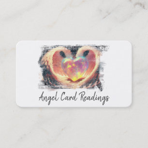 Carte De Visite *~* Puffy Opal Heart Gold Angel ailes AP78 QR