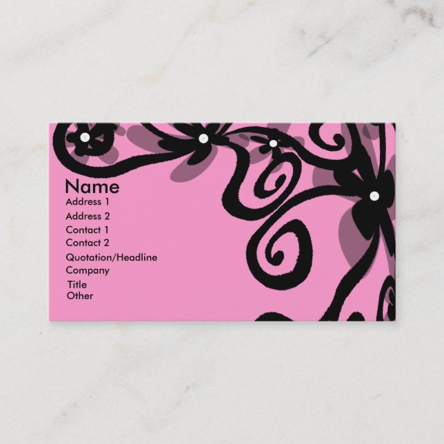 Carte De Visite Puissance Fleur en noir (Devant)