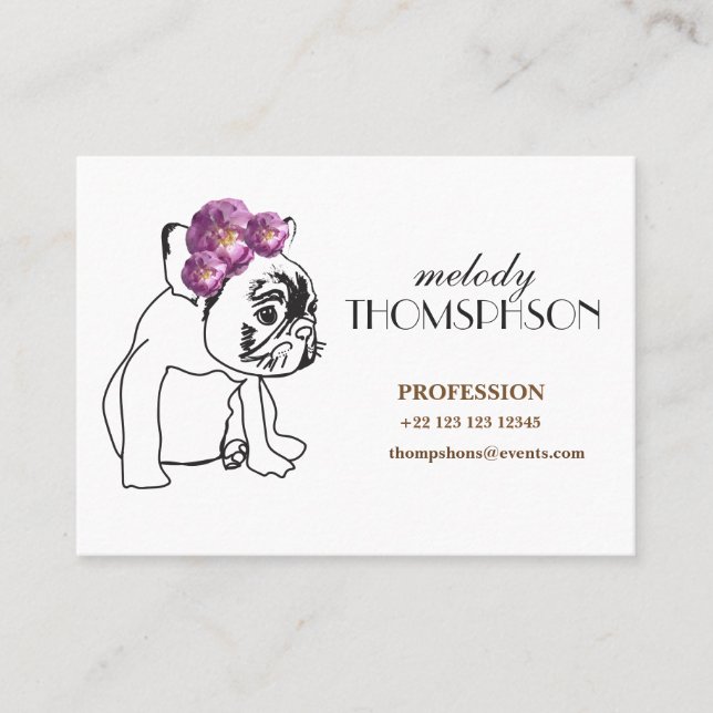 Carte De Visite Puissant, 8,9 cm X 6,4 cm, matte standard (Devant)