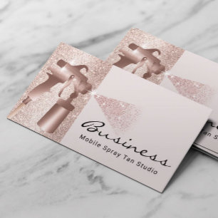 Carte De Visite Pulvérisateur mobile Tan Blush Rose Gold Sless Ta