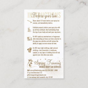 Carte De Visite Pulvériser le bronzage avant l'instruction du guid