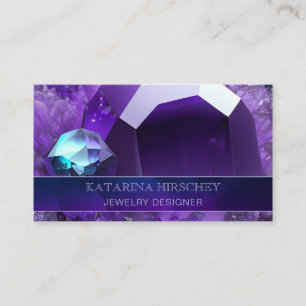 Carte De Visite Purple Amethyst Crystal Gemstone Luxe Élégance