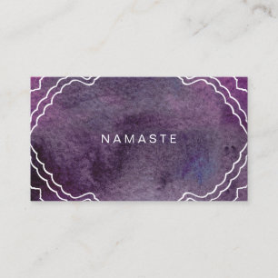 Carte De Visite Purple Aquarelle Yoga Professeur Namaste