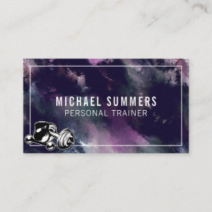 Carte De Visite Purple Entraîneur Personnel Gym Coach Poids Dumbb
