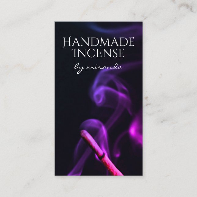 Carte De Visite Purple Fumée Artisanale Artisanale Artisanale Arti (Devant)