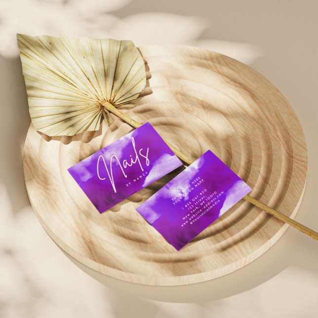 Carte De Visite Purple Fumée et Neon Nail Artist Nail Tech (Créateur téléchargé)