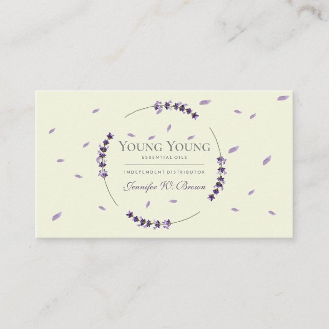 Carte De Visite Purple Lavender Circle Framed Essential Oils (Devant)