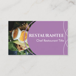 Carte De Visite Purple Lilac Photo personnalisée Restaurant Cuisin
