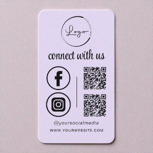 Carte De Visite Purple Lilac QR Connectez-Vous Avec Le Logo D'Entr