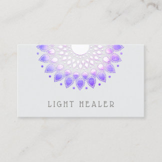 Carte De Visite Purple Lotus Flower Mandala Energy Healer