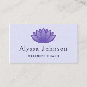 Carte De Visite Purple Lotus Logo Wellness Coach Santé holistique