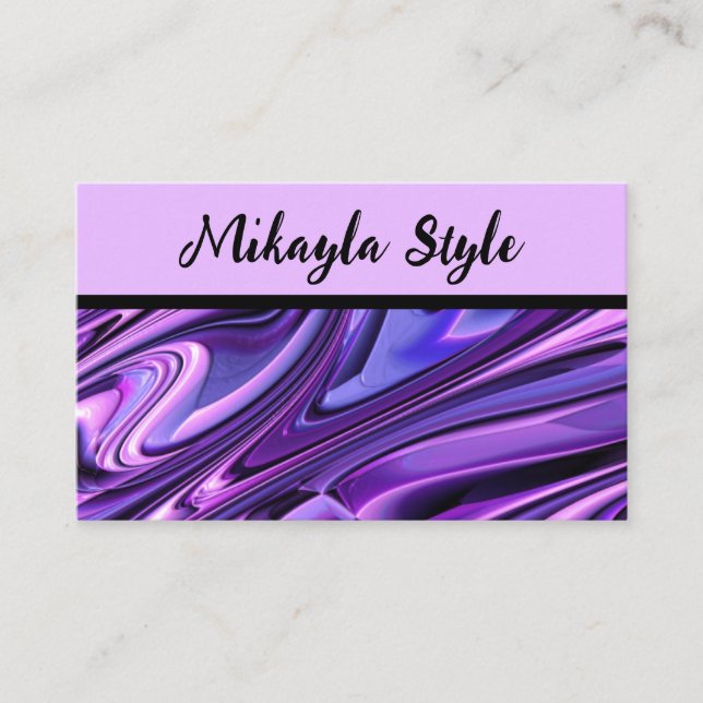 Carte De Visite Purple Magenta Style de beauté adaptable (Devant)